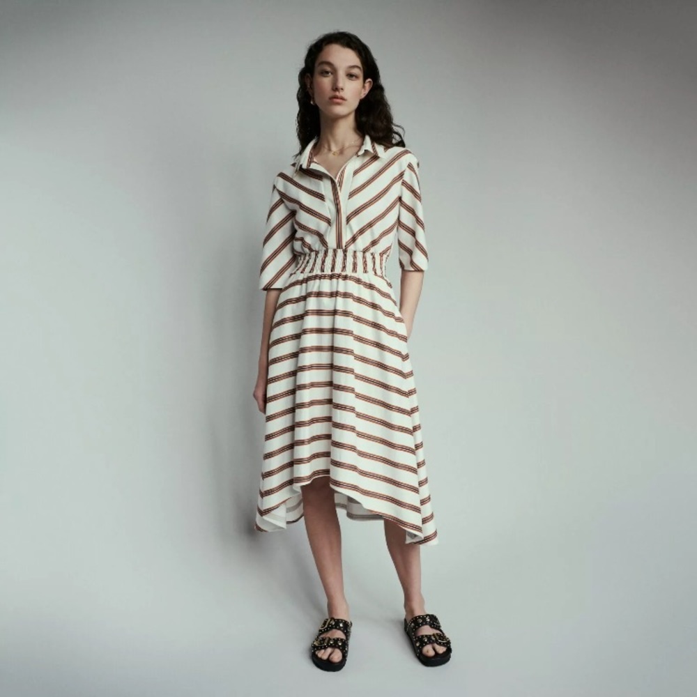 MAJE 'Romala' Striped Dress SZ M Orig. $415 NWT